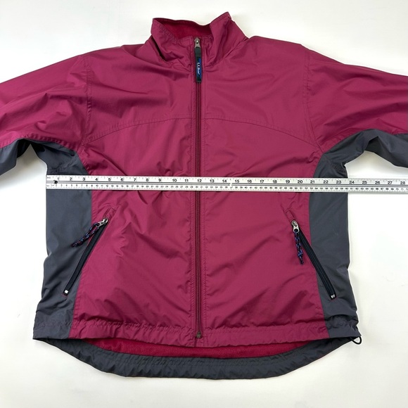 LL Bean wine black womens nylon soft shell zip front windbreaker jacket Large - Picture 3 of 9
